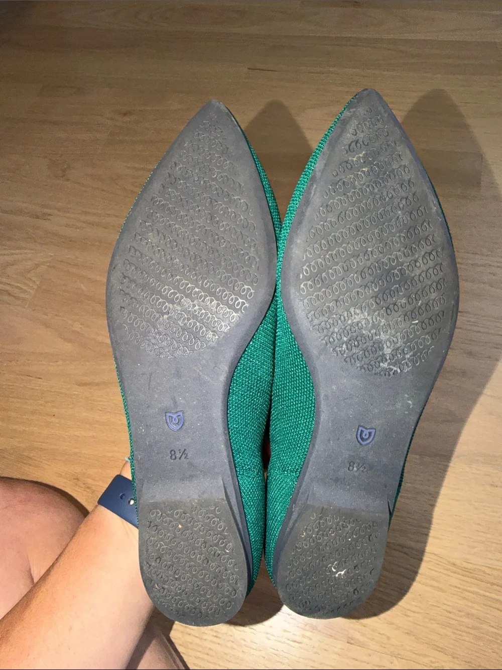 Rothy's Emerald Green Pointed Knit Flats - Picture 7 of 7